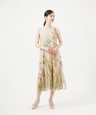 GDPGD90800 Sybilla(シビラ) リーフ刺繍チュールドレス ベージュ