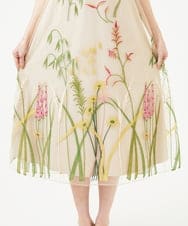 GDPGD90800 Sybilla(シビラ) リーフ刺繍チュールドレス ベージュ