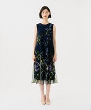 GDPGE90800 Sybilla(シビラ) リーフ刺繍チュールドレス ネイビー