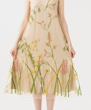 GDPGE90800 Sybilla(シビラ) リーフ刺繍チュールドレス ベージュ