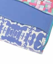 GFYTG32205 Jocomomola(ホコモモラ) プリント切り替えラウンドジップ長財布 ブルー