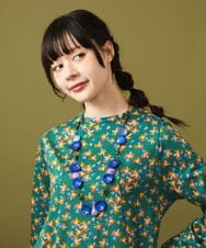 GG2JA30080 Jocomomola(ホコモモラ) 陶器風アクリルビーズネックレス ブルー