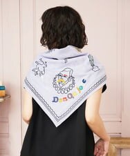 GG3FD30150 Jocomomola(ホコモモラ) ドン・キホーテ アニマルモチーフ刺繍大判スカーフ ラベンダー