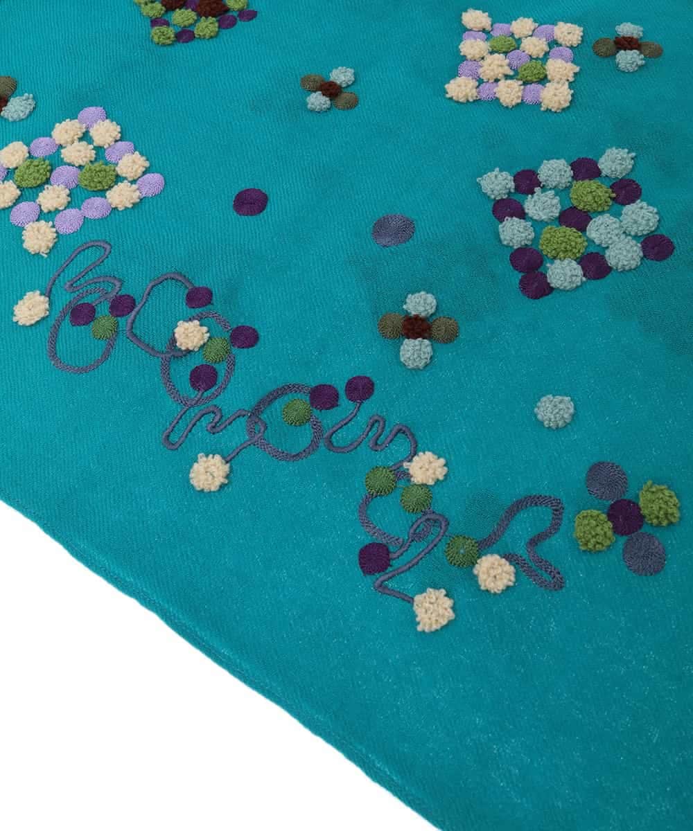 GG3LD30180 Jocomomola(ホコモモラ) ドット刺繍ストール グリーン