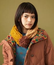 GG7LD30080 Jocomomola(ホコモモラ) 【2WAY】ケーブル編みポンポンニットキャップ マスタード