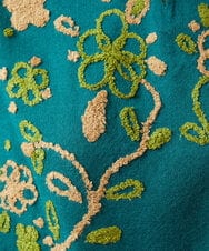 GJBAG31240 Jocomomola(ホコモモラ) インドウール フラワー刺繍ツイルブラウス グリーン
