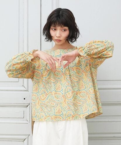 GJBDE02250  La mancha ドット総刺繍ブラウス
