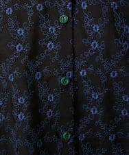GJBDE41240 Jocomomola(ホコモモラ) フラワースカラップ総刺繍ブラウス ブラック