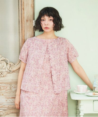 GJBHD51240 Jocomomola 【2WAY】Ilusion フラワー総刺繍ブラウス