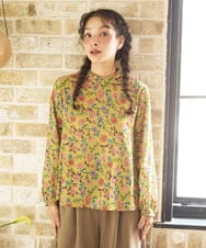 GJBLA50200 Jocomomola(ホコモモラ) Bail de flores フラワープリントブラウス ネイビー