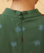 GJEAD50350 Jocomomola(ホコモモラ) Estrella ハイネックフラワー刺繍ワンピース ブラウン