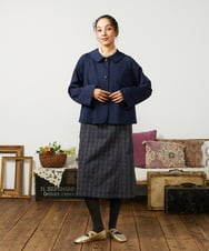 GJECD50350 Jocomomola(ホコモモラ) Escudos 幾何調総刺繍ワンピース［オケージョン/セレモニー］ ネイビー