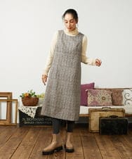 GJECD50350 Jocomomola(ホコモモラ) Escudos 幾何調総刺繍ワンピース［オケージョン/セレモニー］ ベージュ