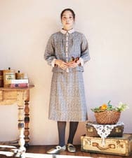 GJECD50350 Jocomomola(ホコモモラ) Escudos 幾何調総刺繍ワンピース［オケージョン/セレモニー］ ベージュ