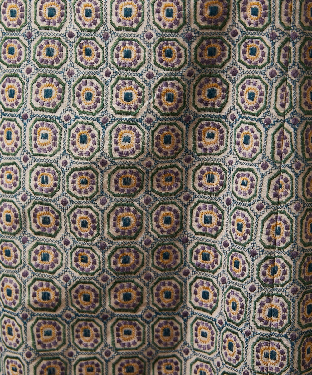 GJECD50350 Jocomomola(ホコモモラ) Escudos 幾何調総刺繍ワンピース［オケージョン/セレモニー］ ベージュ