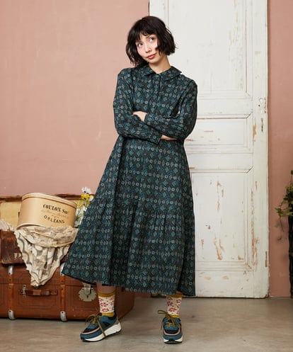 GJEDD32280  Hidalgo 幾何調プリントワンピース