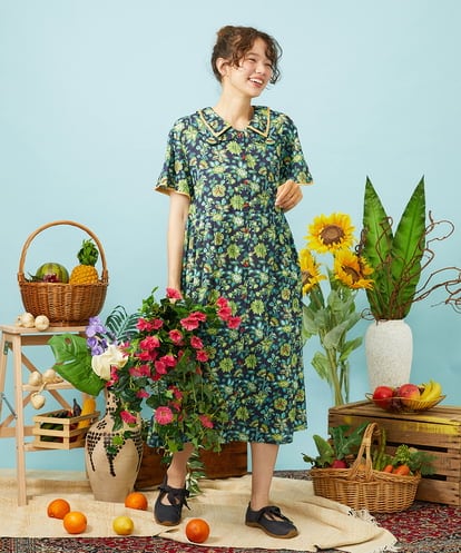 GJEHD01330  Verano en La Mancha フラワープリントワンピース