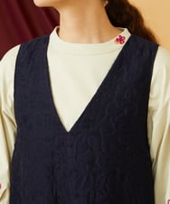 GJEJD34330 Jocomomola(ホコモモラ) Sombrita フラワージャカードジャンパースカート ネイビー