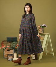 GJELD30300 Jocomomola(ホコモモラ) Arte clandestino プリントワンピース ブラック