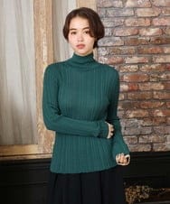 GJFAD30160 Jocomomola(ホコモモラ) 【2WAY】LANA BLENDハイネックリブニット ブルーグリーン