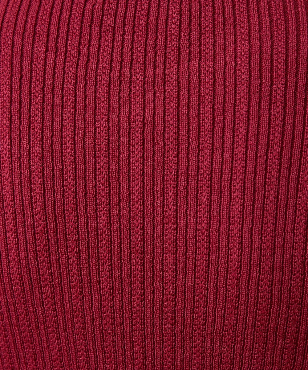 GJFAG30160 Jocomomola(ホコモモラ) LANABLEND ハイネックリブニット レッド