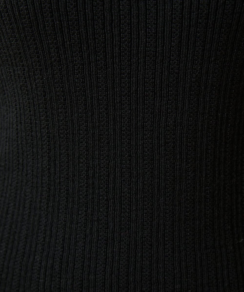 GJFAG30160 Jocomomola(ホコモモラ) LANABLEND ハイネックリブニット ブラック