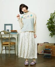 GJFDD01200 Jocomomola(ホコモモラ) Nide de pajaro ファンシーヤーンニットベスト アイボリー