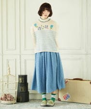 GJFDD01200 Jocomomola(ホコモモラ) Nide de pajaro ファンシーヤーンニットベスト アイボリー