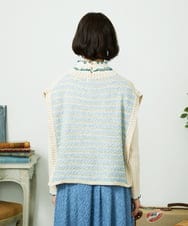 GJFDD01200 Jocomomola(ホコモモラ) Nide de pajaro ファンシーヤーンニットベスト アイボリー