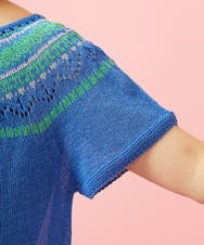GJFGE33200 Jocomomola(ホコモモラ) Washi サマーニットプルオーバー ブルー