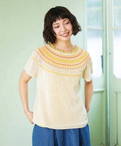 GJFGE33200  Washi サマーニットプルオーバー
