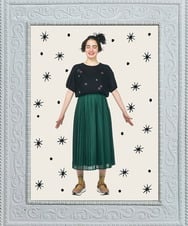 GJFHA30200 Jocomomola(ホコモモラ) Brisa フラワー刺繍シアーニット ブラック