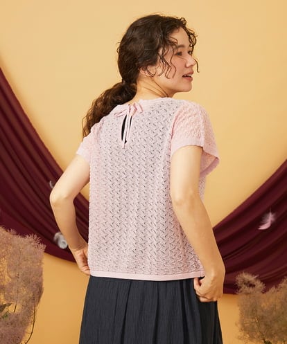 GJFJD31200 Jocomomola Capricho バックリボンサマーニットプルオーバー