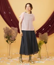 GJFJD31200 Jocomomola(ホコモモラ) Capricho バックリボンサマーニットプルオーバー ライトピンク