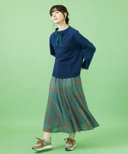 GJHCA32200 Jocomomola(ホコモモラ) Rojo vino フラワープリントフレアスカート ブルー×オレンジ