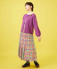 GJHDA01220 Jocomomola(ホコモモラ) Morado ciruela プリントギャザースカート パープル