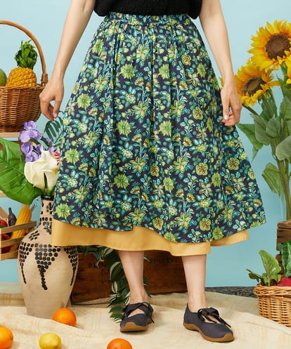 GJHHD01220  Verano en La Mancha フラワープリントスカート