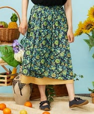 GJHHD01220 Jocomomola(ホコモモラ) Verano en La Mancha フラワープリントスカート ネイビー