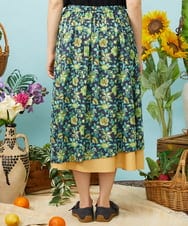 GJHHD01220 Jocomomola(ホコモモラ) Verano en La Mancha フラワープリントスカート ネイビー