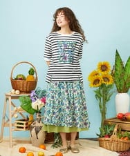 GJHHD01220 Jocomomola(ホコモモラ) Verano en La Mancha フラワープリントスカート アイボリー