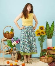 GJHHD01220 Jocomomola(ホコモモラ) Verano en La Mancha フラワープリントスカート アイボリー