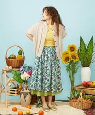 GJHHD01220 Jocomomola(ホコモモラ) Verano en La Mancha フラワープリントスカート アイボリー