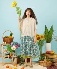 GJHHD01220 Jocomomola(ホコモモラ) Verano en La Mancha フラワープリントスカート アイボリー
