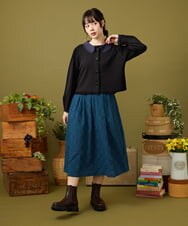 GJHJB51220 Jocomomola(ホコモモラ) Floracion フラワージャカードスカート ブラック