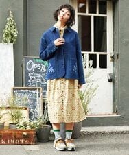 GJJDE39250 Jocomomola(ホコモモラ) デニムワークジャケット ネイビー
