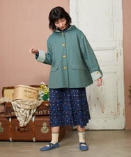 GJJDE43350 Jocomomola(ホコモモラ) Chorlito 千鳥チェックフード付きジャケット グリーン