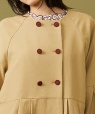 GJJLD01480 Jocomomola(ホコモモラ) Estarcido フラワーアップリケノーカラーロングコート ベージュ