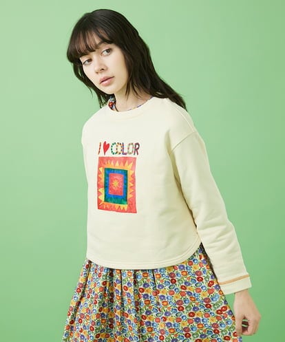 GJKCA01180  I LOVE COLOR コットン裏毛プルオーバーカットソー