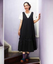 GJKGB45100 Jocomomola(ホコモモラ) Planta フラワープリントTシャツ ブルーグリーン