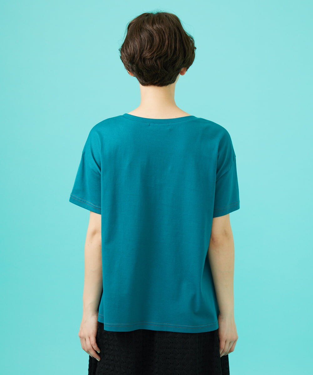 GJKGB45100 Jocomomola(ホコモモラ) Planta フラワープリントTシャツ ブルーグリーン